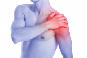 Man has shoulder contussion and pain