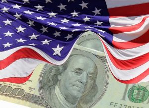 dollar with flag, social security